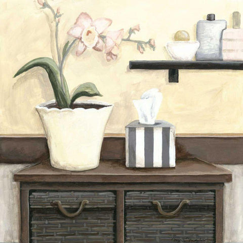 Spa Retreat III White Modern Wood Framed Art Print with Double Matting by Meagher, Megan