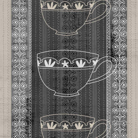 Cup of Tea II Black Modern Wood Framed Art Print with Double Matting by Vision Studio