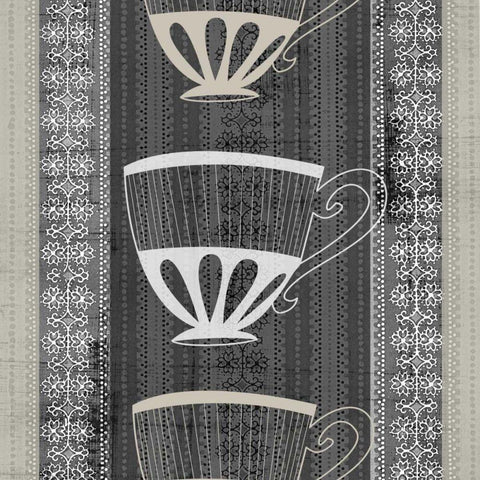 Cup of Tea III Black Ornate Wood Framed Art Print with Double Matting by Vision Studio