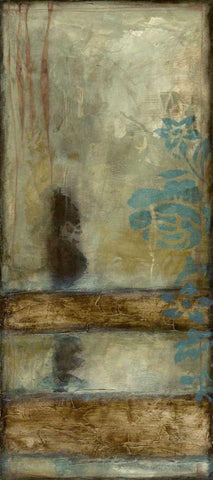 Teal Patina II White Modern Wood Framed Art Print with Double Matting by Goldberger, Jennifer