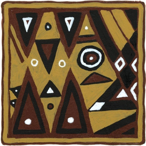 Tribal Rhythms II Black Modern Wood Framed Art Print with Double Matting by Roper, Virginia A.