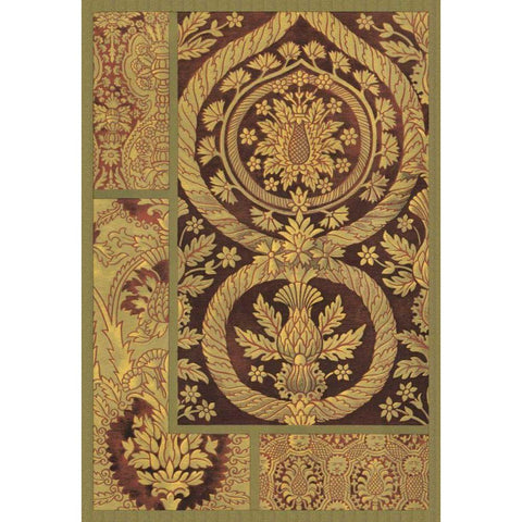 Florentine Panel I Gold Ornate Wood Framed Art Print with Double Matting by Vision Studio