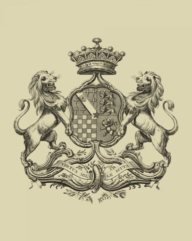 Heraldry I Black Ornate Wood Framed Art Print with Double Matting by Vision Studio