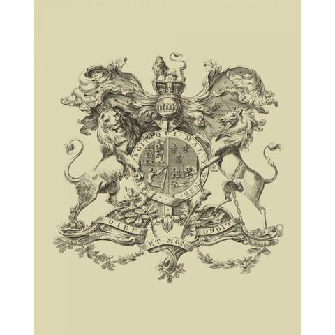 Heraldry II Black Modern Wood Framed Art Print with Double Matting by Vision Studio