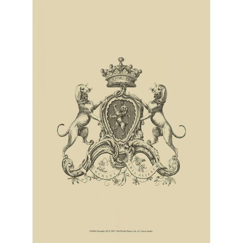Heraldry III Black Modern Wood Framed Art Print by Vision Studio
