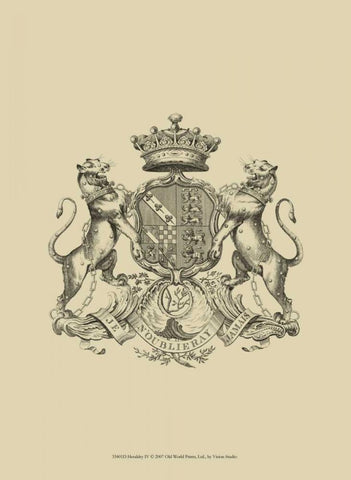 Heraldry IV Black Ornate Wood Framed Art Print with Double Matting by Vision Studio