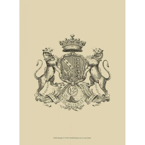 Heraldry IV Black Modern Wood Framed Art Print by Vision Studio