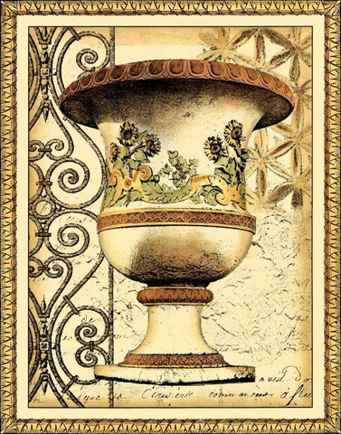 Small Gardens of Versailles I Black Ornate Wood Framed Art Print with Double Matting by Vision Studio