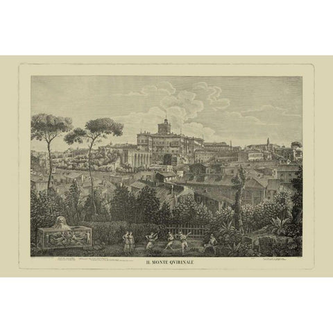 Piranesi View of Rome I Black Modern Wood Framed Art Print with Double Matting by Piranesi