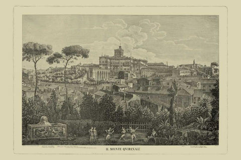Piranesi View of Rome I White Modern Wood Framed Art Print with Double Matting by Piranesi
