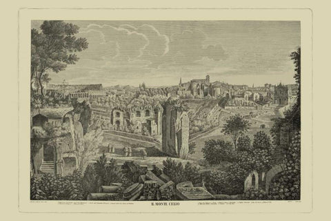 Piranesi View of Rome II White Modern Wood Framed Art Print with Double Matting by Piranesi
