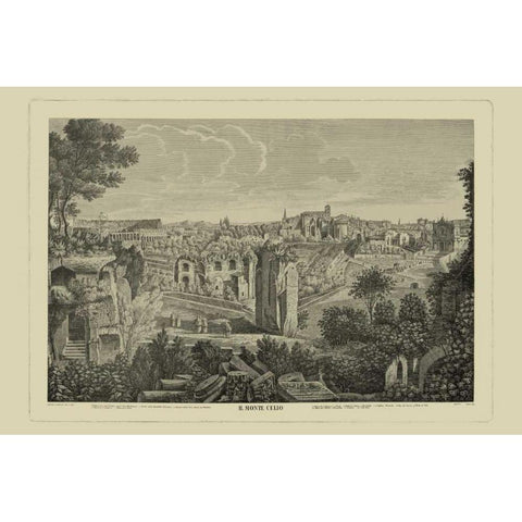 Piranesi View of Rome II Black Modern Wood Framed Art Print by Piranesi