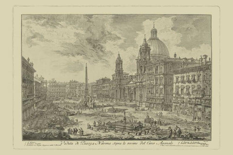 Piranesi View of Rome VI White Modern Wood Framed Art Print with Double Matting by Piranesi