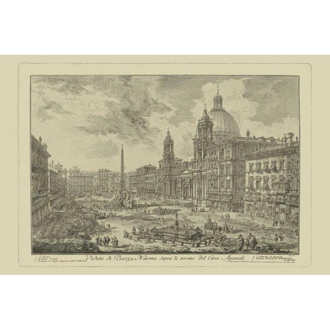 Piranesi View of Rome VI Gold Ornate Wood Framed Art Print with Double Matting by Piranesi