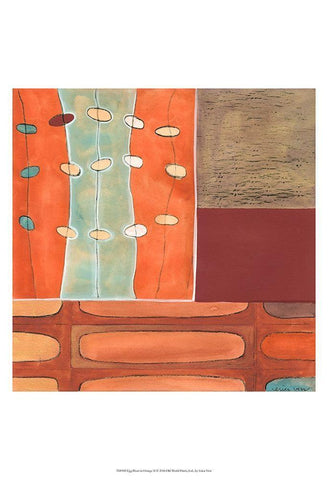 Egg Hunt in Orange II Black Ornate Wood Framed Art Print with Double Matting by Vess, June Erica