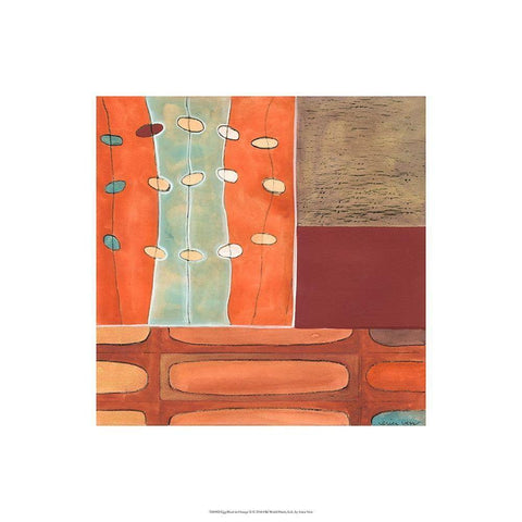 Egg Hunt in Orange II Gold Ornate Wood Framed Art Print with Double Matting by Vess, June Erica