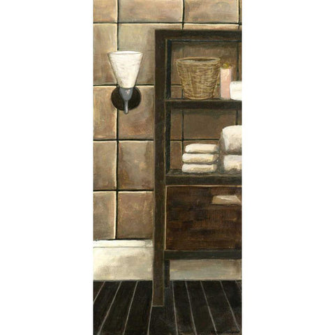 Modern Bath Panel I Black Modern Wood Framed Art Print with Double Matting by Meagher, Megan