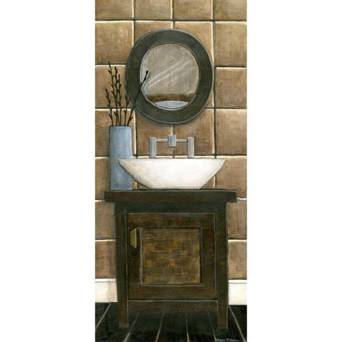 Modern Bath Panel III Black Modern Wood Framed Art Print with Double Matting by Meagher, Megan