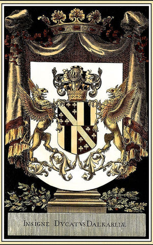 Family Crest I Black Ornate Wood Framed Art Print with Double Matting by Vision Studio