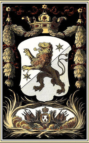 Family Crest III Black Ornate Wood Framed Art Print with Double Matting by Vision Studio