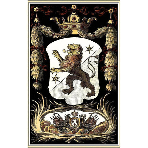 Family Crest III Black Modern Wood Framed Art Print by Vision Studio