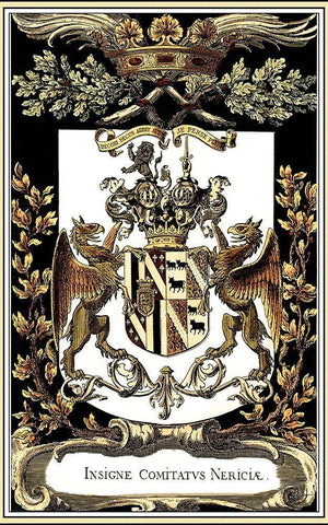 Family Crest IV White Modern Wood Framed Art Print with Double Matting by Vision Studio