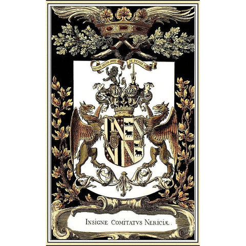 Family Crest IV Black Modern Wood Framed Art Print by Vision Studio