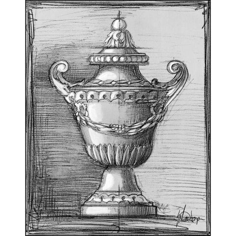 Custom Classical Sketch IV Gold Ornate Wood Framed Art Print with Double Matting by Harper, Ethan