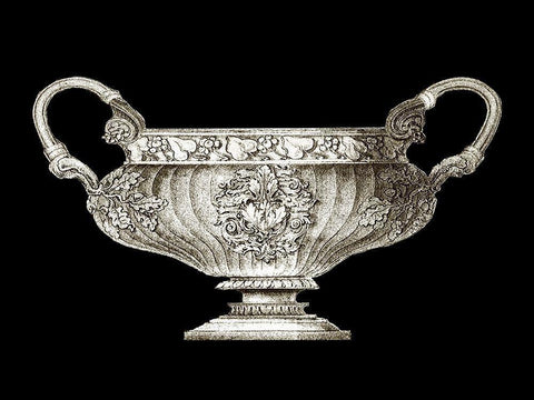 Small Garden Antiquities I (AH) Black Ornate Wood Framed Art Print with Double Matting by Vision Studio