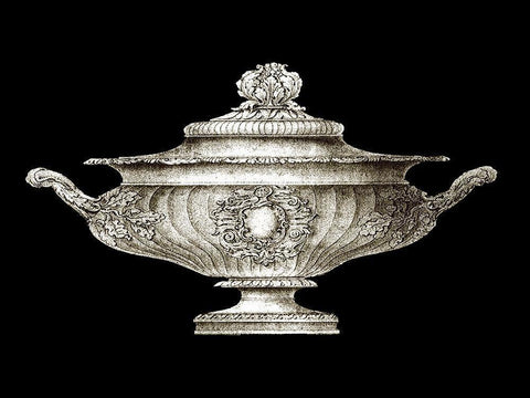 Small Garden Antiquities II (AH) Black Ornate Wood Framed Art Print with Double Matting by Vision Studio