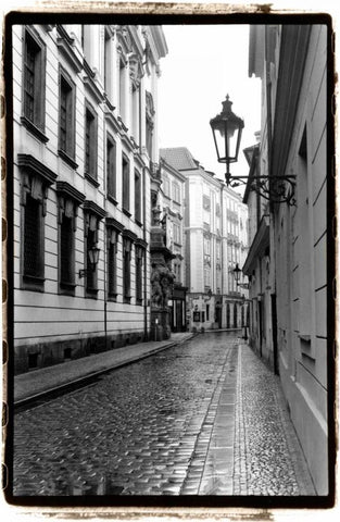 The Streets of Prague III Black Ornate Wood Framed Art Print with Double Matting by DeNardo, Laura