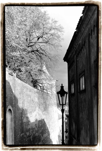 Glimpses of Prague II White Modern Wood Framed Art Print with Double Matting by DeNardo, Laura