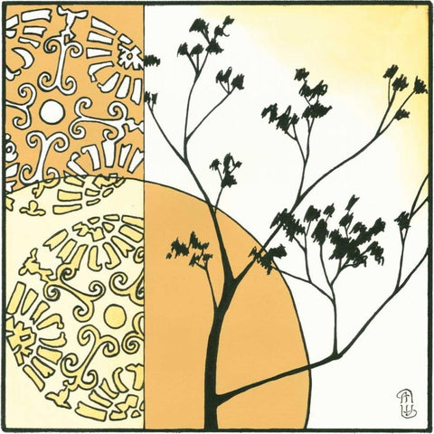 Kimono Garden I White Modern Wood Framed Art Print by Meagher, Megan