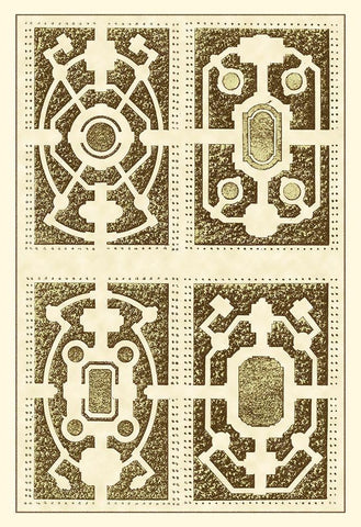 Small Garden Maze II Black Ornate Wood Framed Art Print with Double Matting by Blondel, J.F.