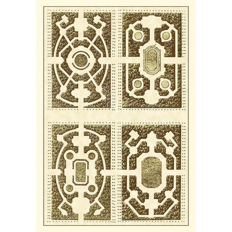 Small Garden Maze II Gold Ornate Wood Framed Art Print with Double Matting by Blondel, J.F.