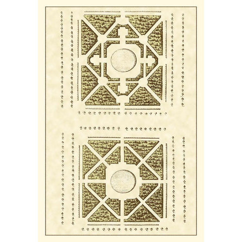 Small Garden Maze IV Black Modern Wood Framed Art Print by Blondel, J.F.