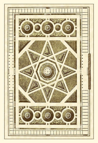 Small Garden Maze VI Black Ornate Wood Framed Art Print with Double Matting by Blondel, J.F.