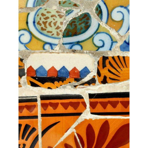 Mosaic Fragments II Black Modern Wood Framed Art Print with Double Matting by Vision Studio