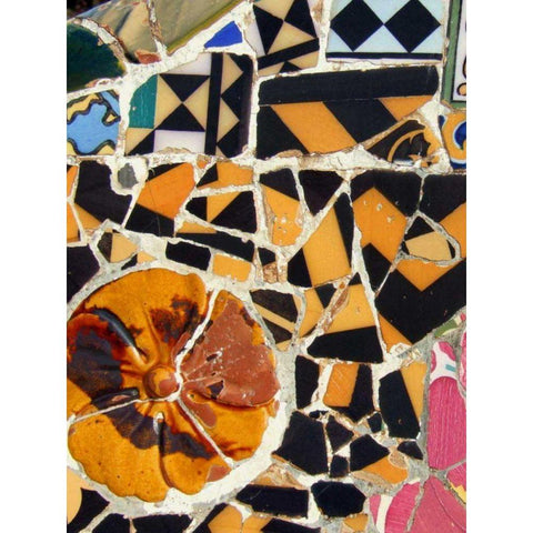 Mosaic Fragments IV Gold Ornate Wood Framed Art Print with Double Matting by Vision Studio