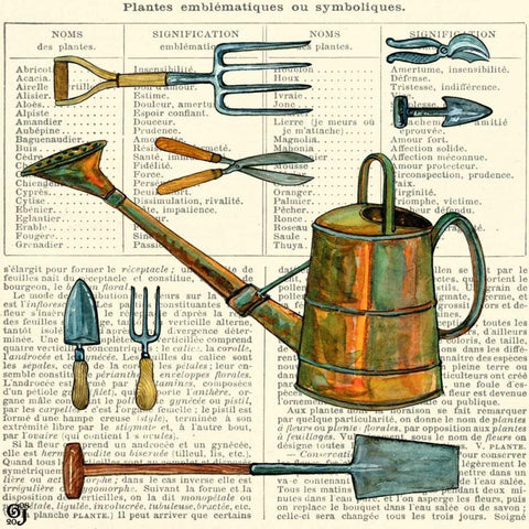 Garden Can Black Ornate Wood Framed Art Print with Double Matting by Joyner, Ginny