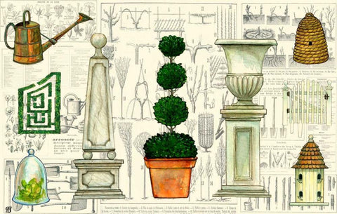 Garden Collection II White Modern Wood Framed Art Print with Double Matting by Joyner, Ginny