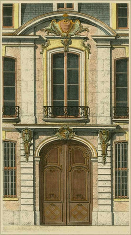 Elegant Entrance II White Modern Wood Framed Art Print with Double Matting by Vision Studio