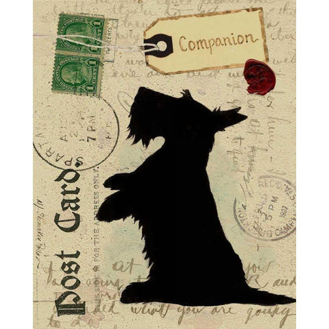 Scottie Silhouette Black Modern Wood Framed Art Print by Pallan, Nancy S.