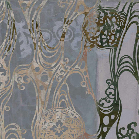 Small Medallions and Damask I White Modern Wood Framed Art Print by Goldberger, Jennifer