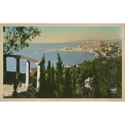 The Cote dAzur II White Modern Wood Framed Art Print by Unknown