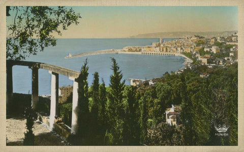 The Cote dAzur II White Modern Wood Framed Art Print with Double Matting by Unknown