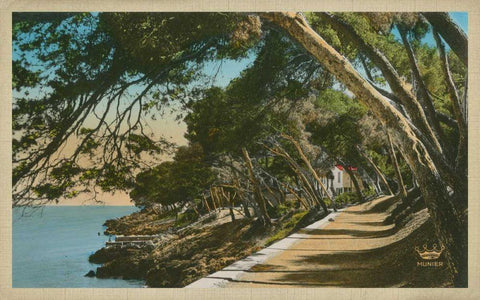 The Cote dAzur IV White Modern Wood Framed Art Print with Double Matting by Unknown