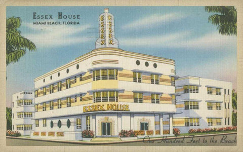 Miami Beach I White Modern Wood Framed Art Print with Double Matting by Unknown