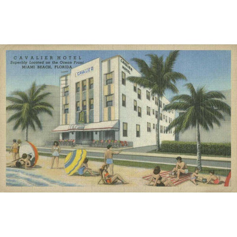 Miami Beach II Black Modern Wood Framed Art Print with Double Matting by Unknown