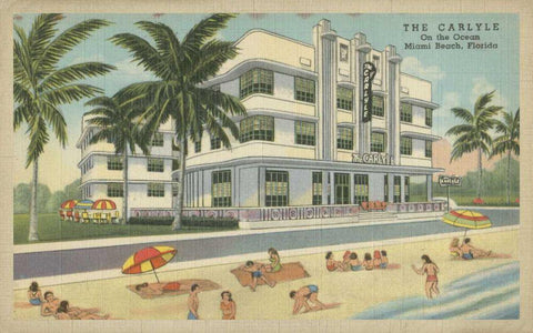 Miami Beach III White Modern Wood Framed Art Print with Double Matting by Unknown